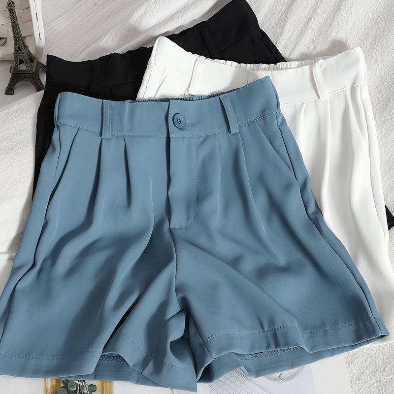 Suit Pants Women's Versatile Casual Shorts 2024 Summer New High-Waisted Straight Pants Women's Thin Korean Style Slimming Wide-Leg Pants