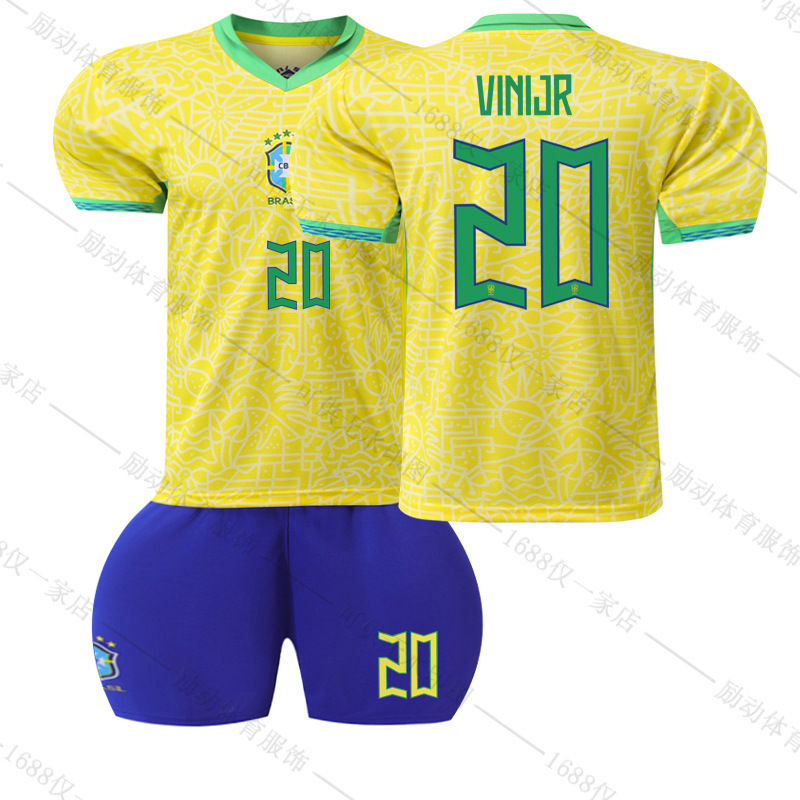 Picture of 2425 New Brazil home Court No. 10 Neymar 20 venius 9 Richard Leeson football uniform suit Jersey