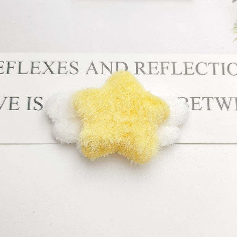 Picture of Autumn and winter style candy color plush star wings children's headwear accessories diy clothing bag scarf hat accessories