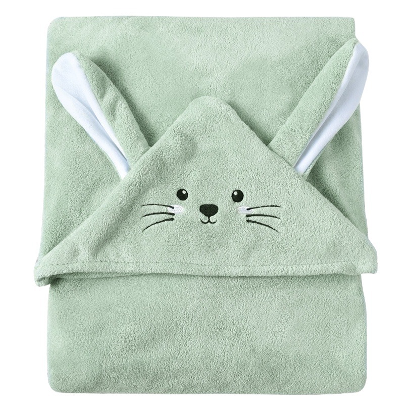 Drizzle Coral Velvet Baby Hooded Cloak High Weight Bath Towel Button Newborn Bath Robe Soft and Absorbent