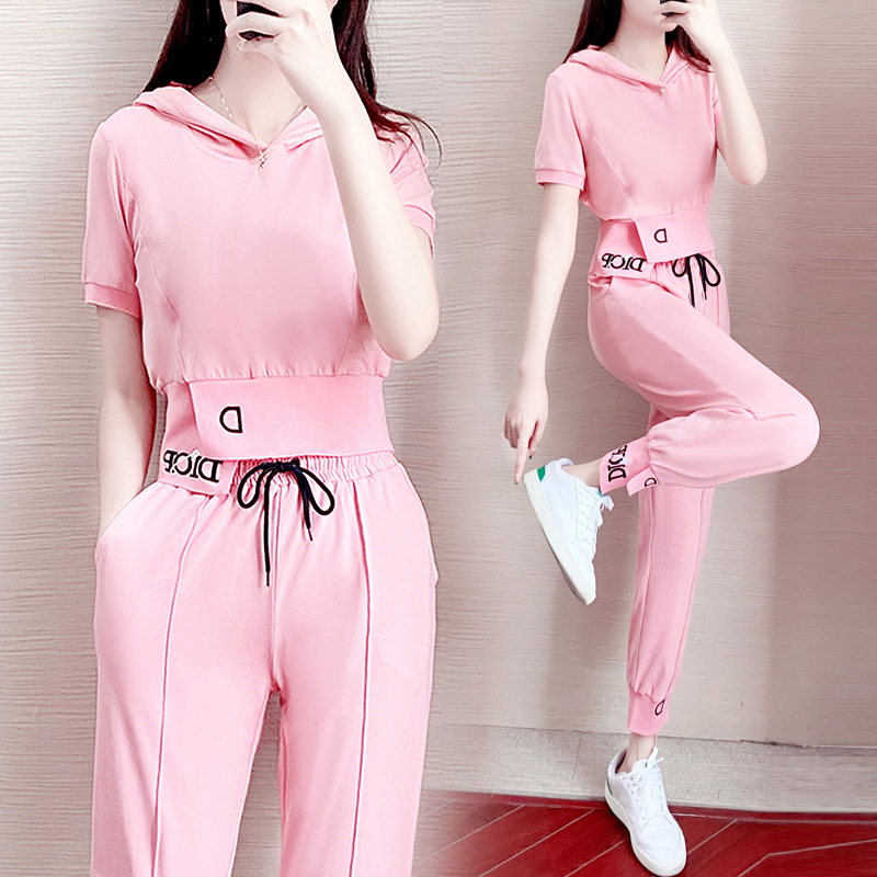 Picture of 2025 New Summer Fashion Youthful Stylish Pencil Pants Set for Women Trendy Plus Size Goddess Two-Piece Outfit