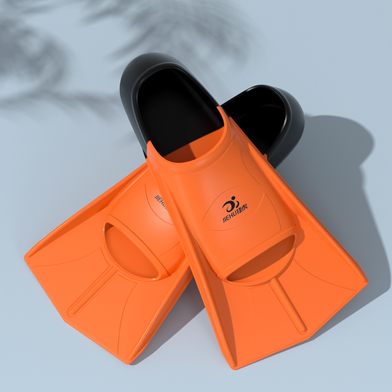 Picture of freestyle frog shoes duck paw professional training short flippers breaststroke duck feet floating diving men and women swimming flippers children