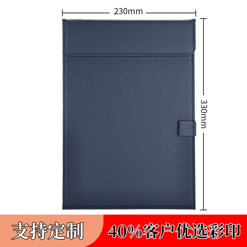 Picture of Leather A4 Conference Pad Board Black File Pad Board Hotel Conference Pad Notes Clip Writing Board Business Office