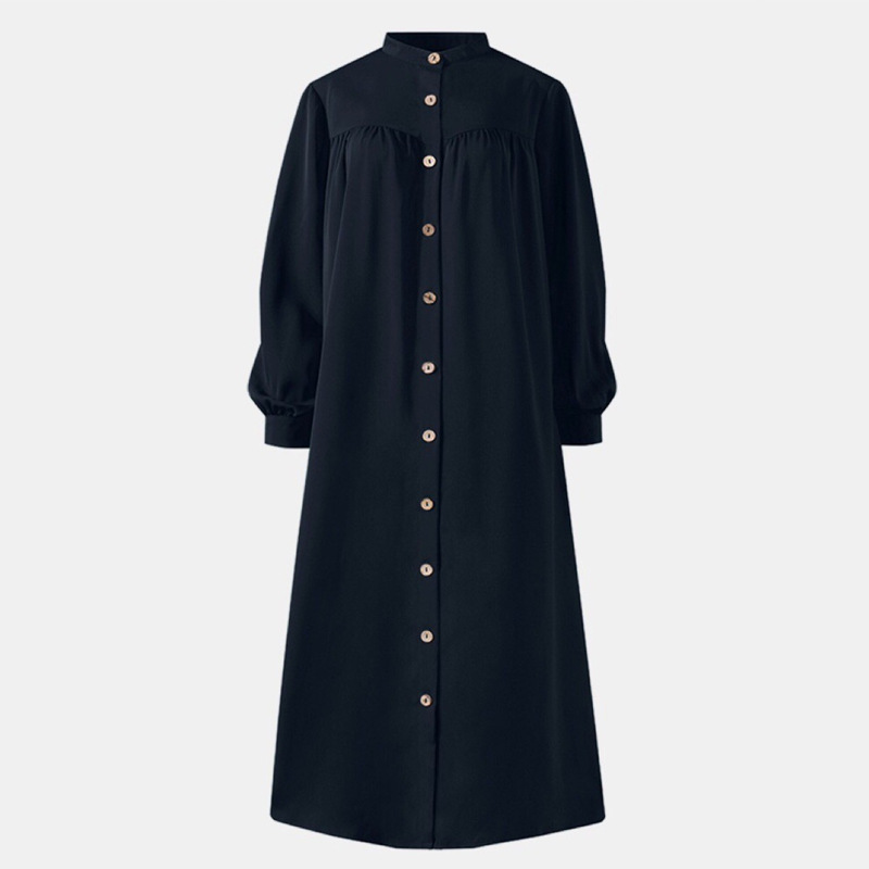 Picture of Big Sale Export Wholesale Women's Long-Sleeved Dress Plus Size Women's Casual Elegant Stand-Up Collar Clothes Splicing Dress