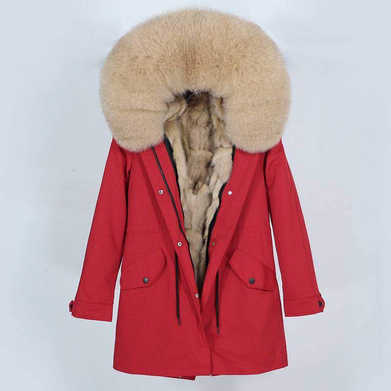 Picture of Parker Women's 2025 New Popular Fur Winter Detachable Fox Fur Liner Mid-Length Fur Outwear for Women