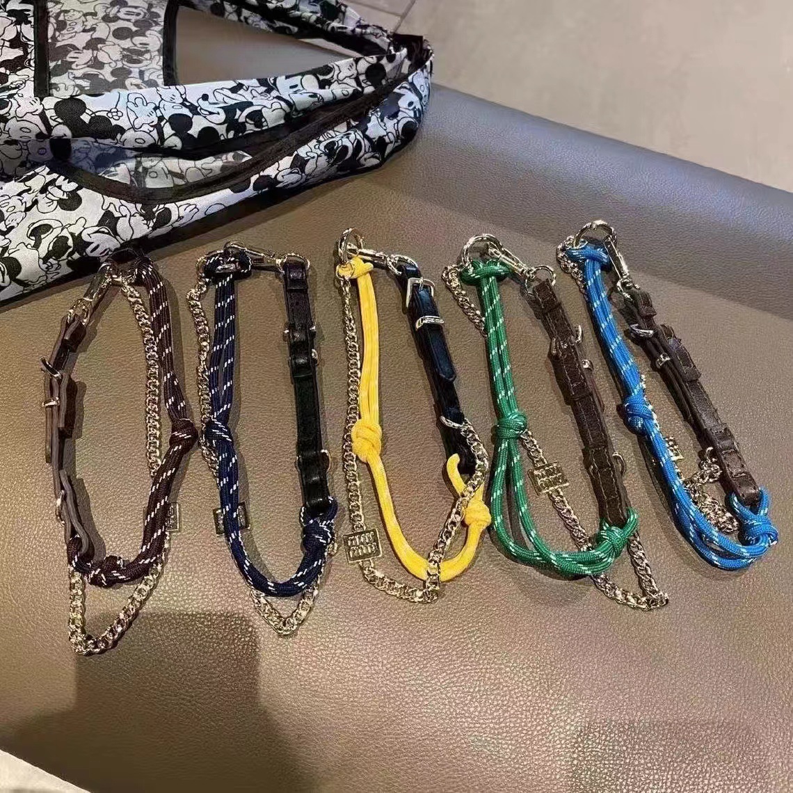 Miu Miu Tongyi Ping Tie Bag Chain Pendant DIY Advanced Sense Adjustable Temperament Cool Style Accessories Miu Ping Tie