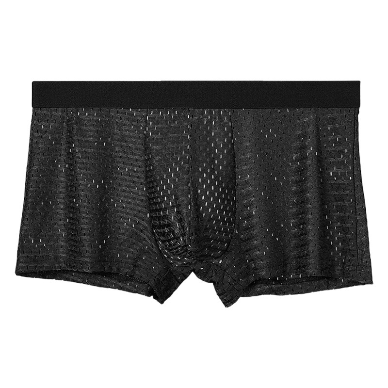 Men's Underwear Men's Wholesale Ice Silk Boxers Summer Breathable Mesh Shorts Head Men's Boxers Sports Underpants