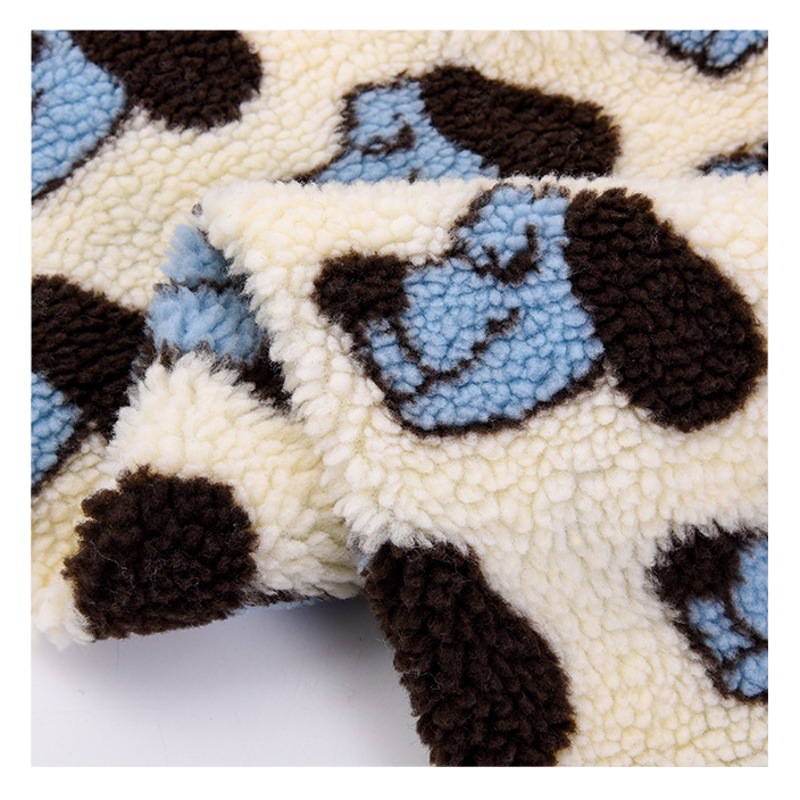 In stock naughty puppy lambswool autumn and winter coat lambswool fabric printed lambswool lambswool fabric
