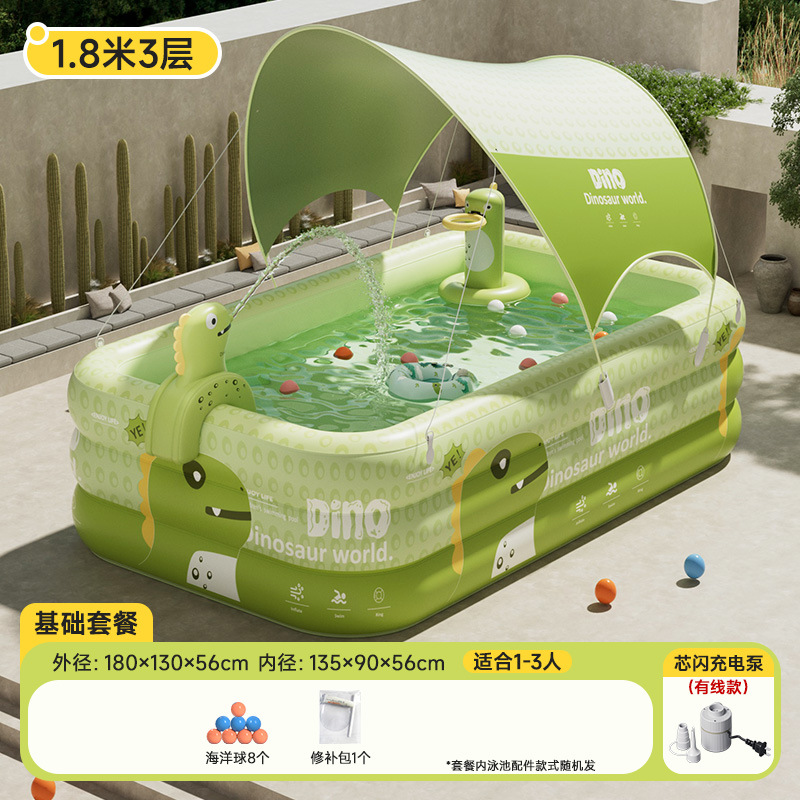 Picture of New Children's Home Outdoor Inflatable Swimming Pool Large Sun Protection Pool Thickened Environmentally Friendly Baby Swimming Pool