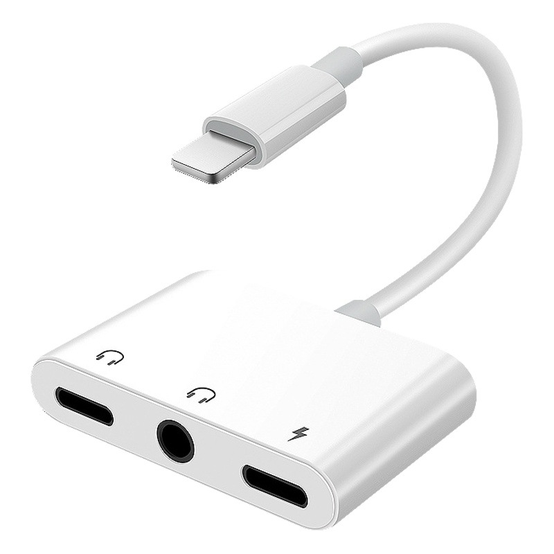 Suitable for Lightting live broadcast adapter charging listening to songs voice calls typec three-in-one adapter