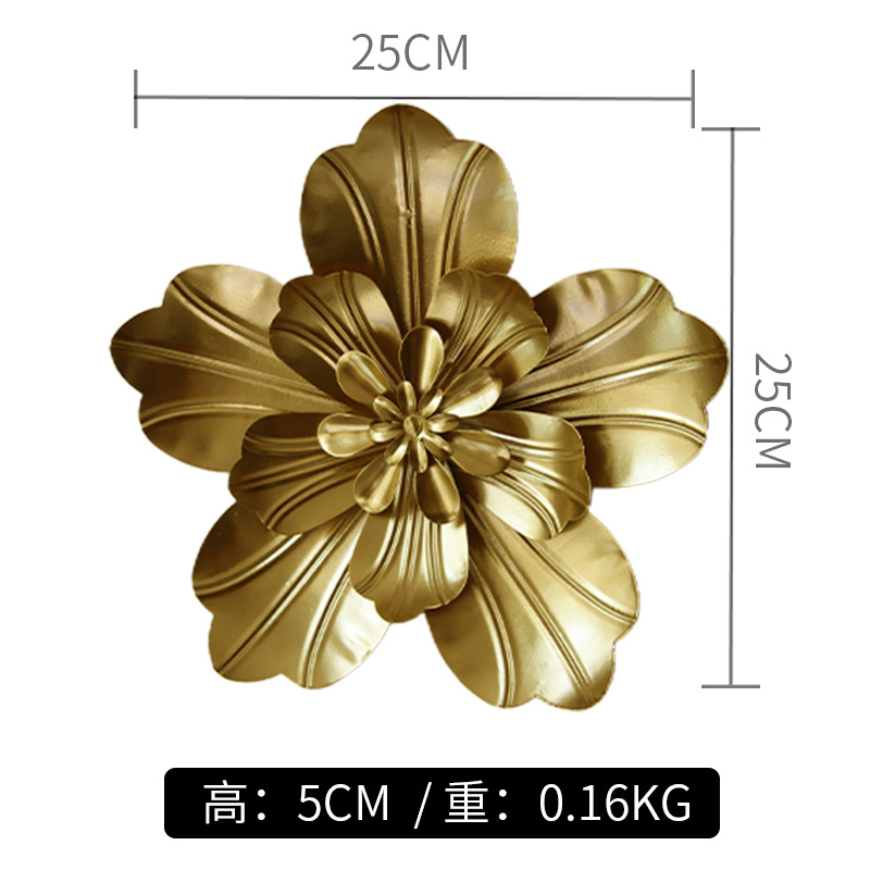 Picture of Light Luxury Metal Stereo Flower Wall Hanging DIY Wall Decoration Living Room Bedroom Tv Wall Hanging Single Small Wall Decoration