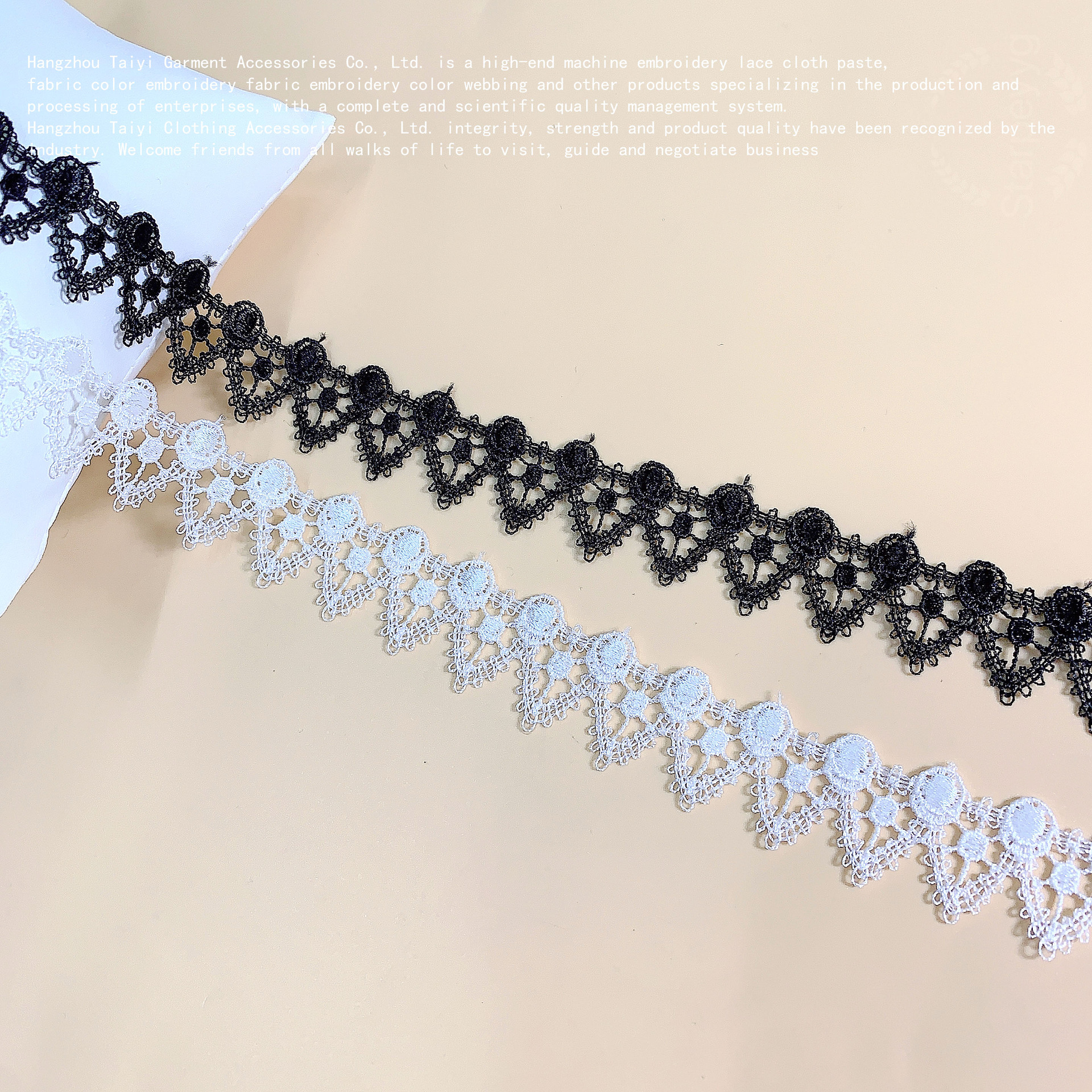 Good things polyester hollow polyester water-soluble lace clothing accessories jewelry materials DIY unilateral wave bar code lace
