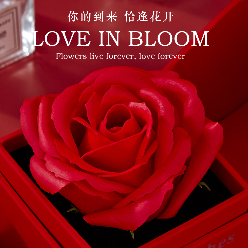 Picture of Love Apple Rose Jewelry Box Necklace Ring Hand Jewelry Send Friends Tanabata Christmas Birthday Gift Box