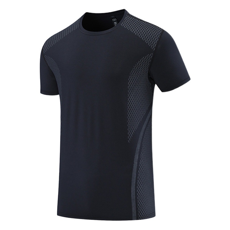Round Neck Short-sleeved Men's Fitness Sports Top Thin Summer Casual Running Quick-drying Sweat-wicking Breathable Short-sleeved T-shirt