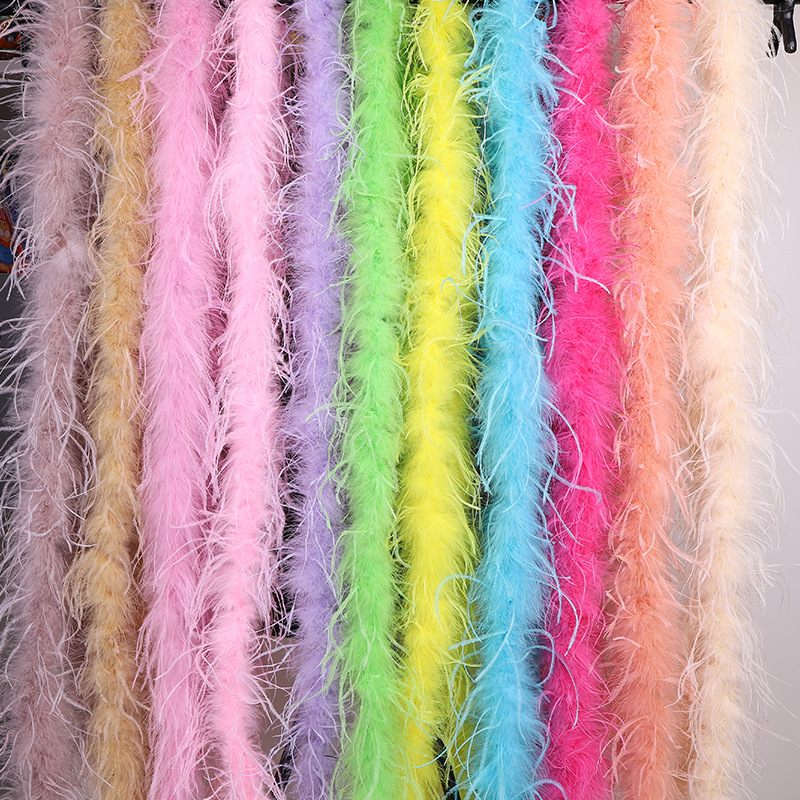 Factory wholesale color feather strip ostrich wool strip dance costume diy decorative materials handmade clothing accessories