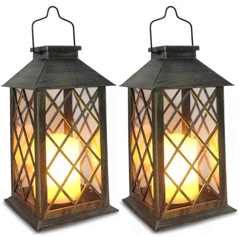 Picture of Amazon retro outdoor solar candle wind lamp garden lawn Villa decoration landscape lamp