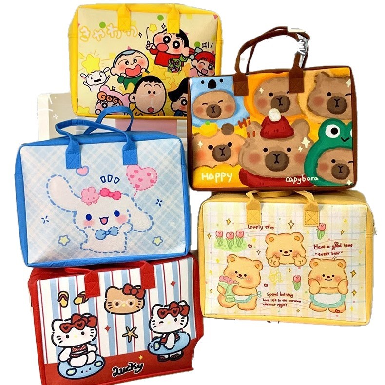 Picture of Travel Storage Bag Large Capacity Cute Felt Bag Children's Luggage Bag Short Distance Felt Handbag Portable Bag