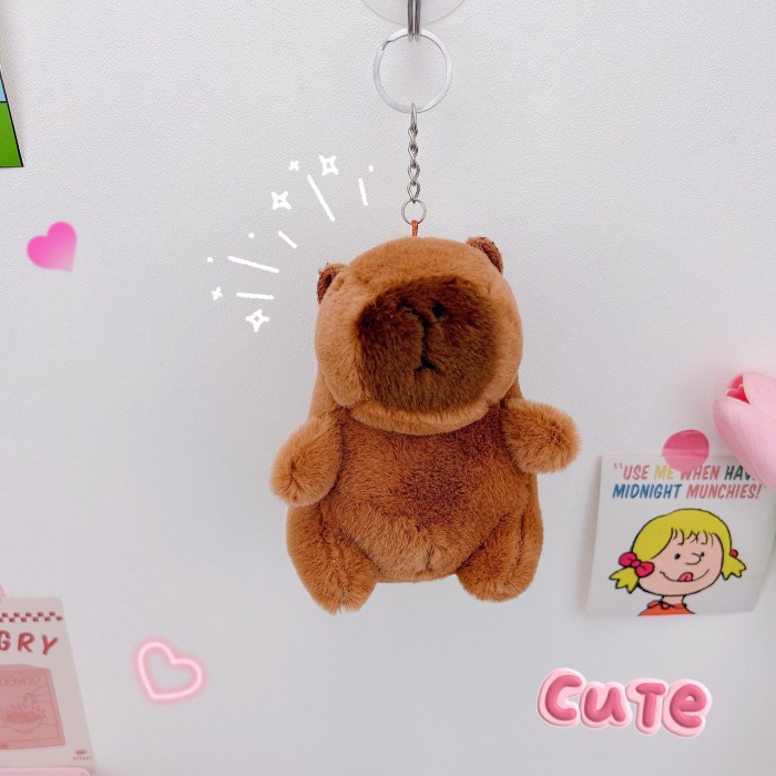 Picture of Internet celebrity boutique schoolbag ornaments capabala capybara pendant creative car keychain plush doll batch