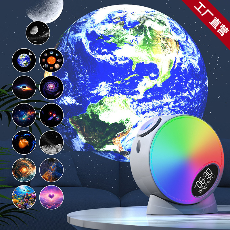 2025 new big round bluetooth star light atmosphere star projector children's dream dynamic projection lamp