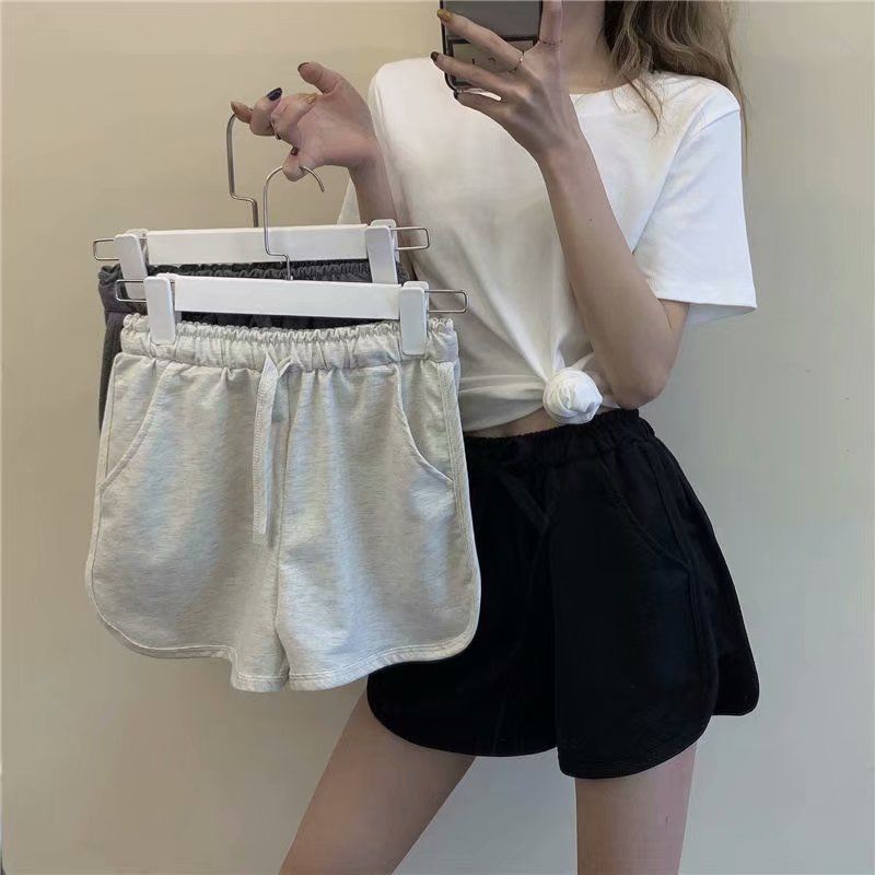 Strap/Tether Loose High Waist Sports Shorts Women's Running Yoga Wide Leg Hot Pants Trendy Casual Beach Pants Summer Trendy