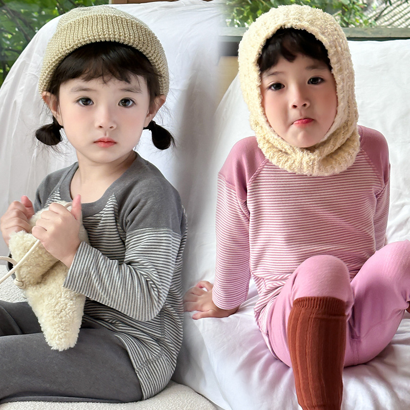 Picture of Down protein children's round neck bottoming autumn clothes long pants children's autumn and winter boys and girls baby thermal underwear suit