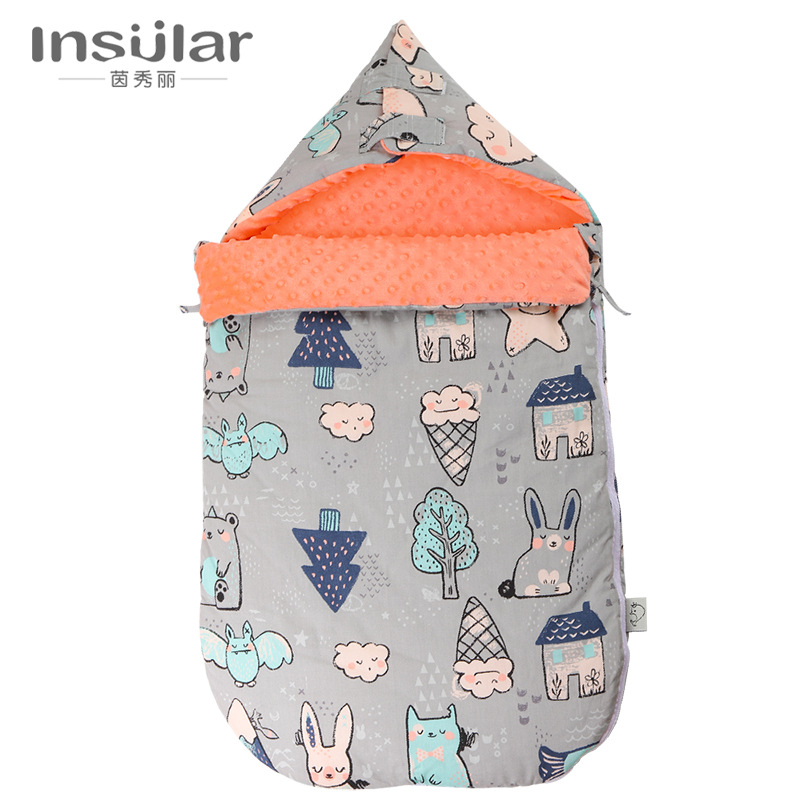Picture of Baby Doudou Blanket Cotton Thickened Anti-startling Baby Sleeping Bag Autumn and Winter Dual-use Newborn Sleeping Bag Wholesale
