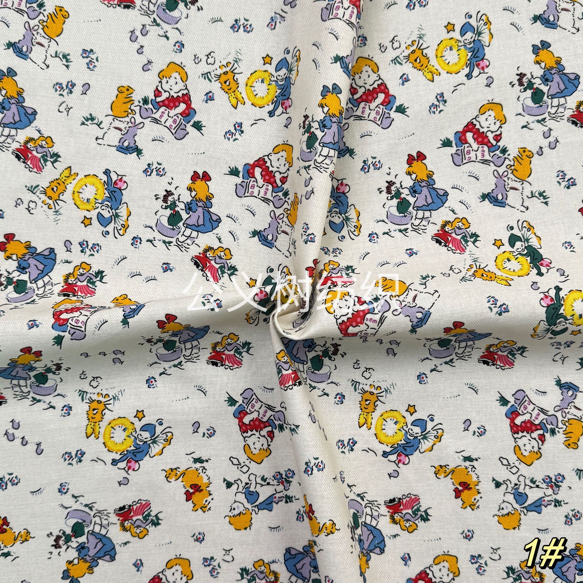 Picture of "fun painting children's garden" spring autumn and winter cotton skin-friendly fabric cotton twill digital printing clothing handmade fabric