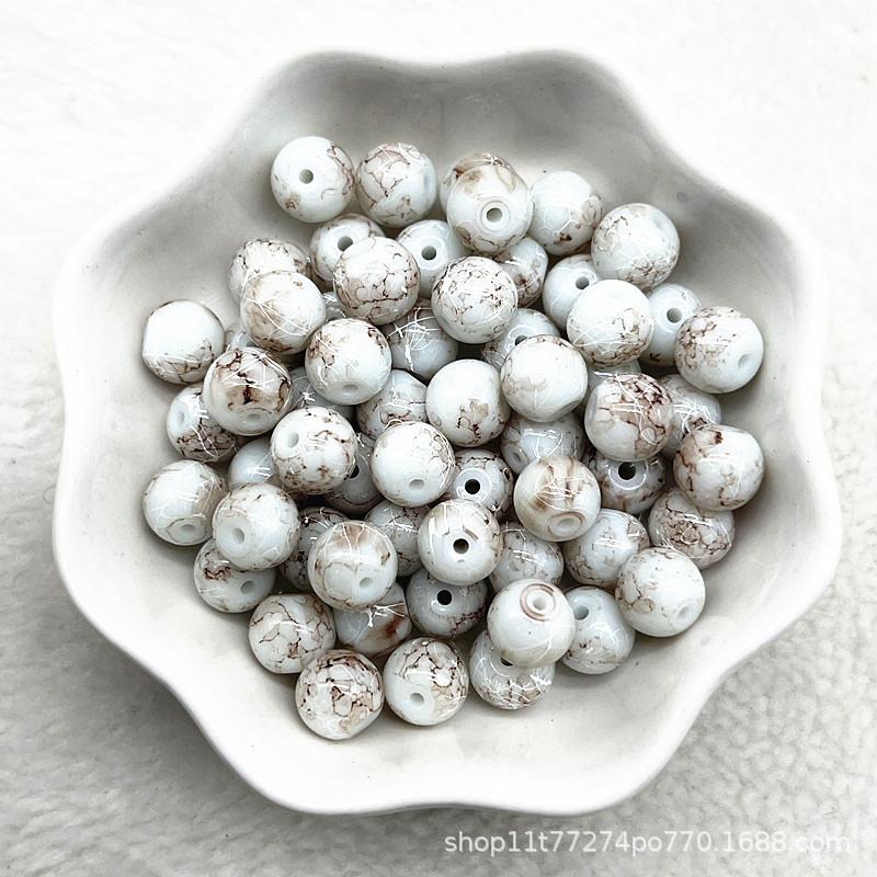Picture of In stock two-color round beads glass beads loose beads handmade diy bracelet accessories wholesale necklace jewelry beaded material
