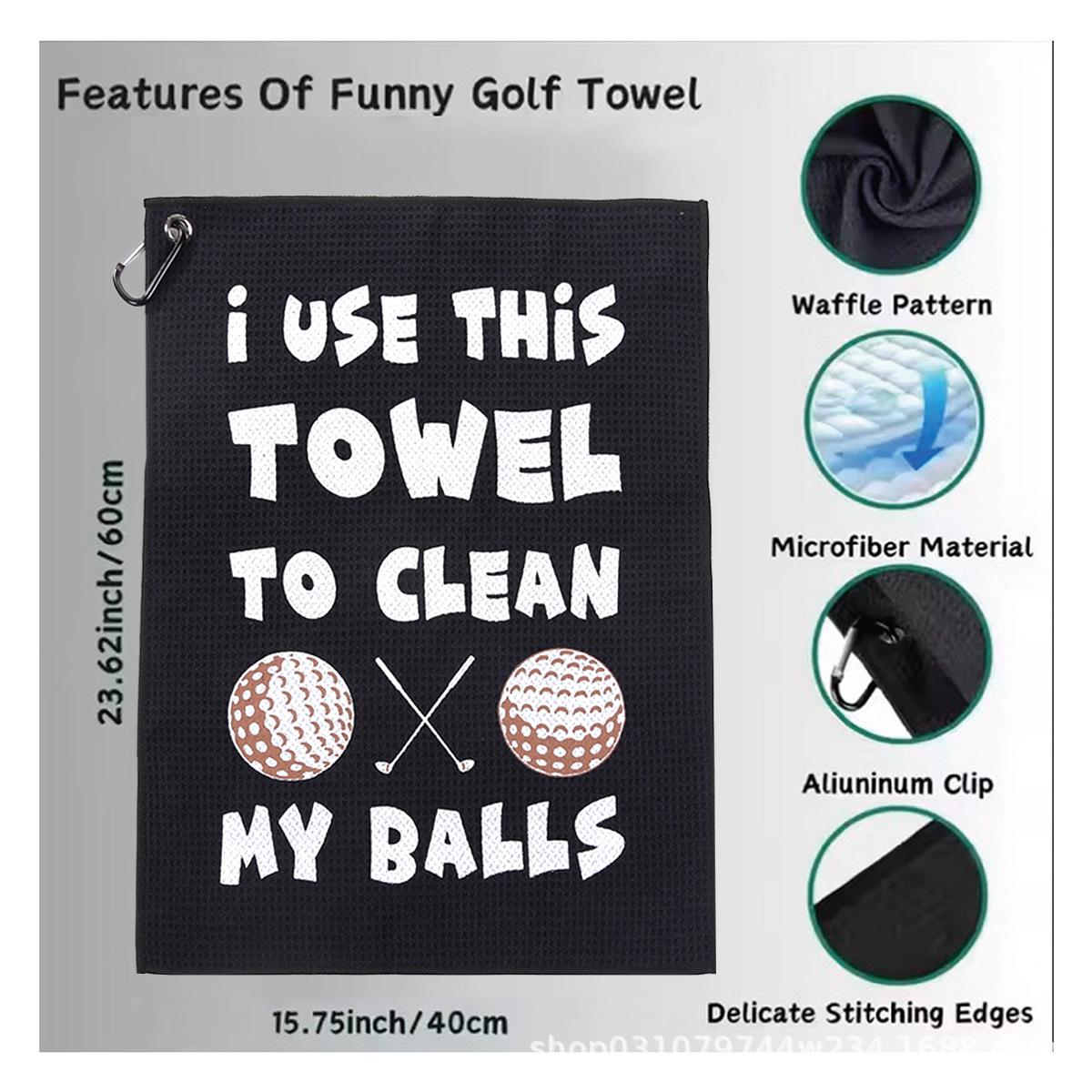 Picture of Multicolor golf towel cross-border in stock microfiber waffle pineapple grid towel ball towel golf towel