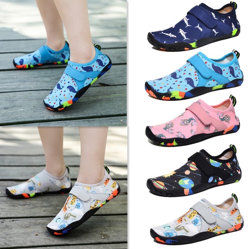 Children's fashion new quick-drying printed diving shoes boys swimming shoes breathable beach shoes factory wholesale