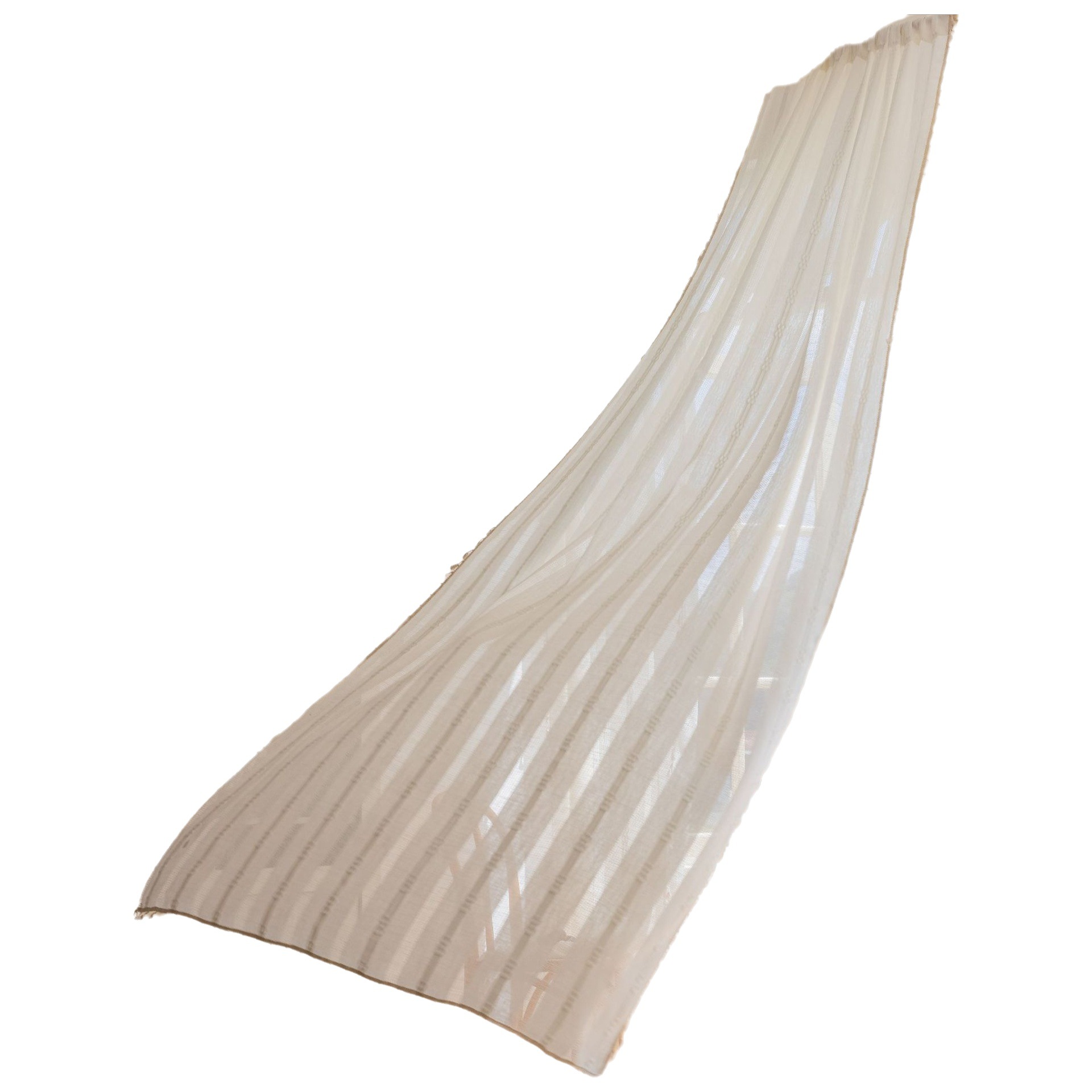 Yuman Qiyun Curtain Finished White Striped Embroidered Curtain Semi-Shading Curtain Hollow Curtain for Kitchen Living Room Window Curtain