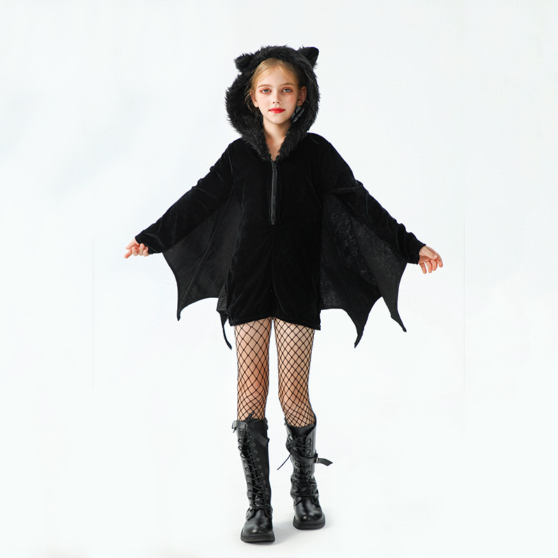 Picture of 2025 Halloween Children's Costume Bat Demon Carnival Children's Clothing Girls Performance Costume Animal Party Play