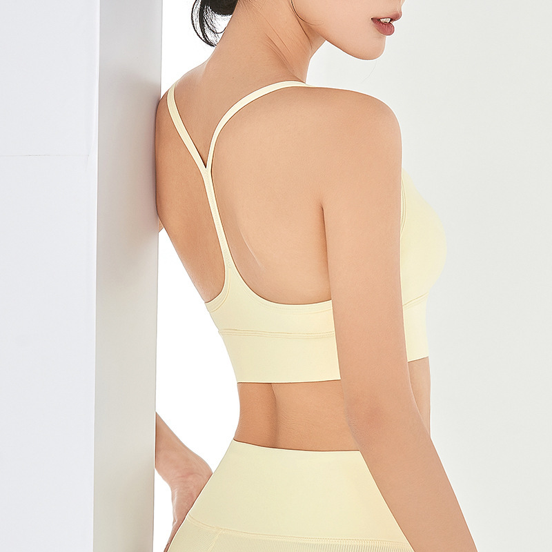 New Double Sanding Naked Fitness Running Yoga Sports Underwear Women's Beautiful Back Vest Yoga Bra