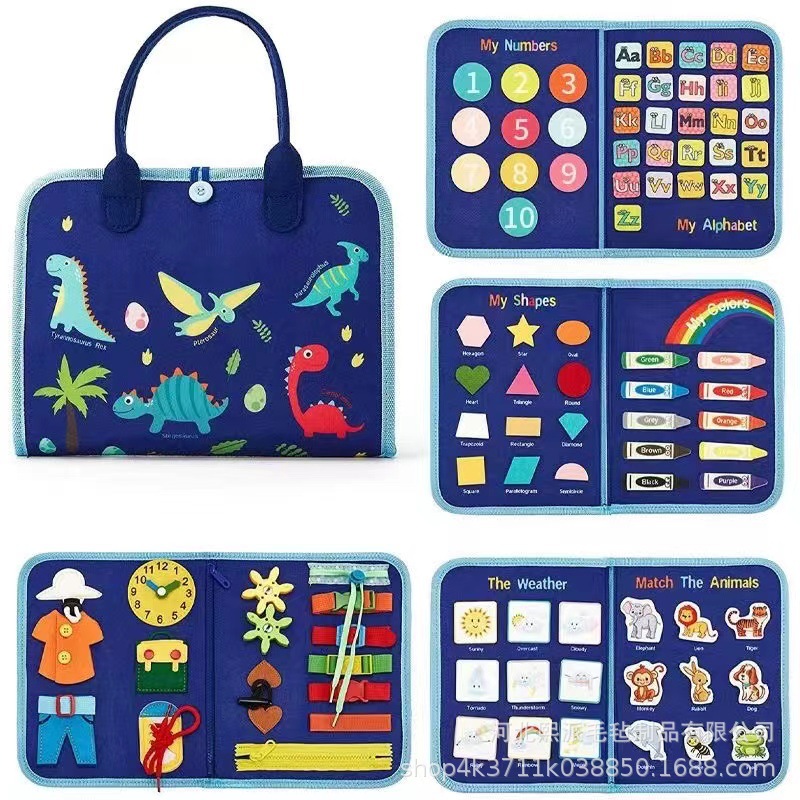 Cross-Border Wholesale Felt Learning Board Children's DIY Early Education Educational Toys Tear-Resistant Quiet Book Dressing Learning Board