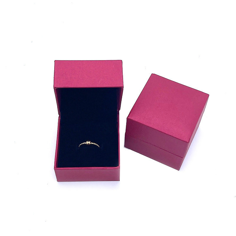 Rose Red Jewelry Packaging Box Ring Box Leather-filling Paper Plastic Box Printing Earrings Jewelry Gold Storage Box Ear Nail Box