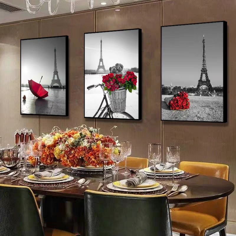 Picture of Nordic Simple Living Room Sofa Background Wall Decorative Painting American Style Retro Nostalgic Industrial Style Modern Black and White Hanging Painting