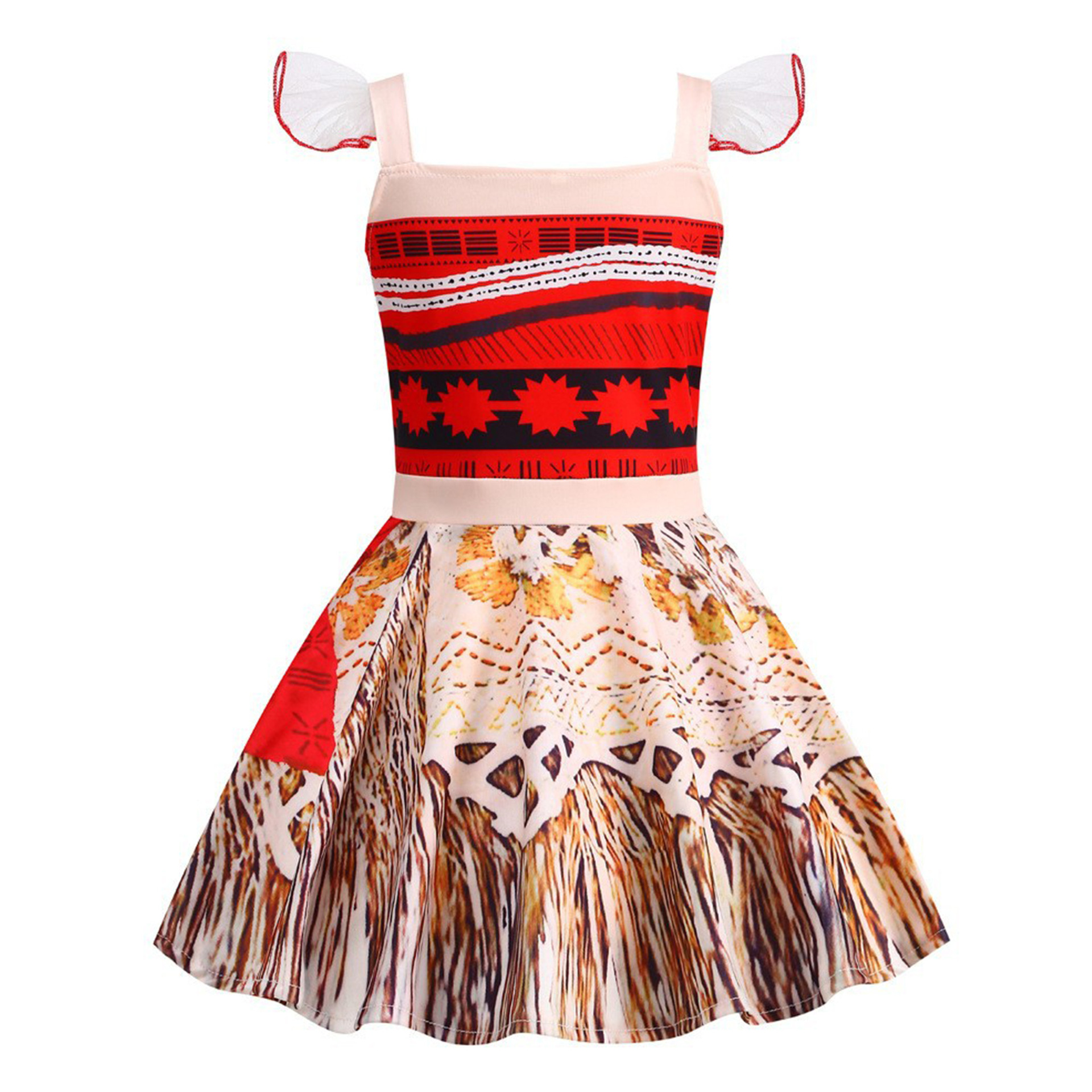 Picture of 2024 New Arrival Ocean cosplay Coat Princess Moana Dress Printed dress Square Collar Dress