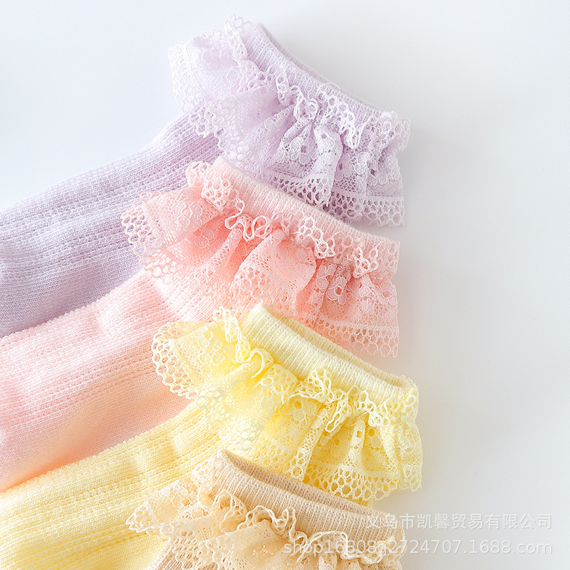 Picture of New Children's Lace Socks Spring and Summer Baby's Mesh Children's Socks Girls Lace Dance Socks Korean Fashionable Women's Socks