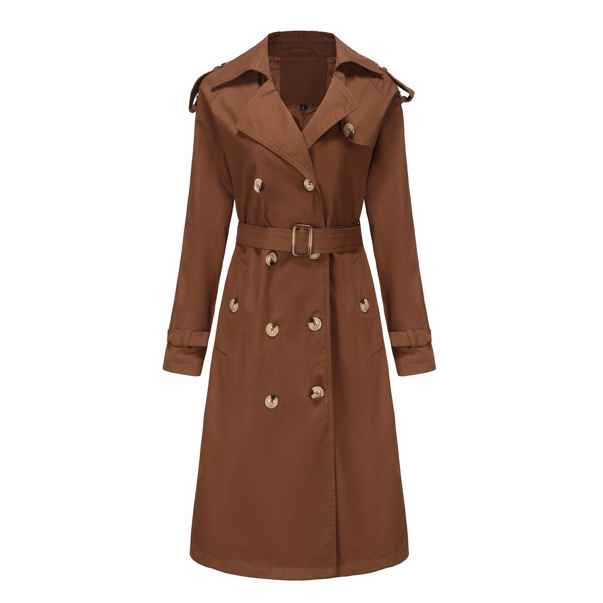 Picture of Russia Hot selling women's Russian temperament girl elastic waist suit collar trench coat jacket