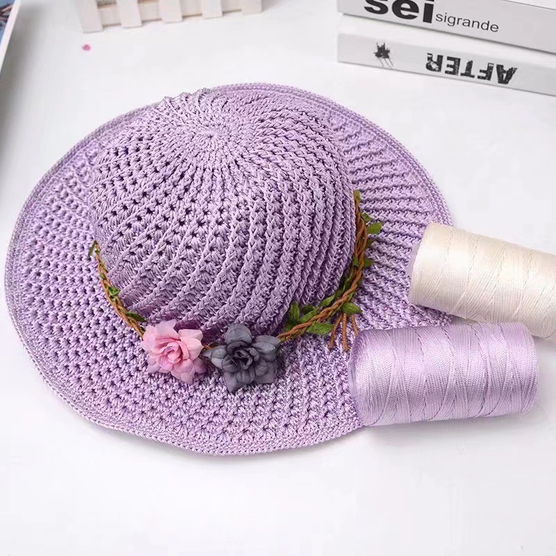 Fine ice silk thread ice twine bright silk hollow light body thread summer sun hat hand woven diy hook bag Crochet thread cushion