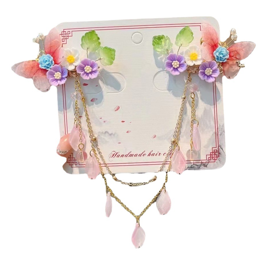 Hanfu Headwear Women's Children's Tassel Antique Hair Accessories Ancient Chinese Style Hairpin Girl's Princess Accessories Girl's Hairpin