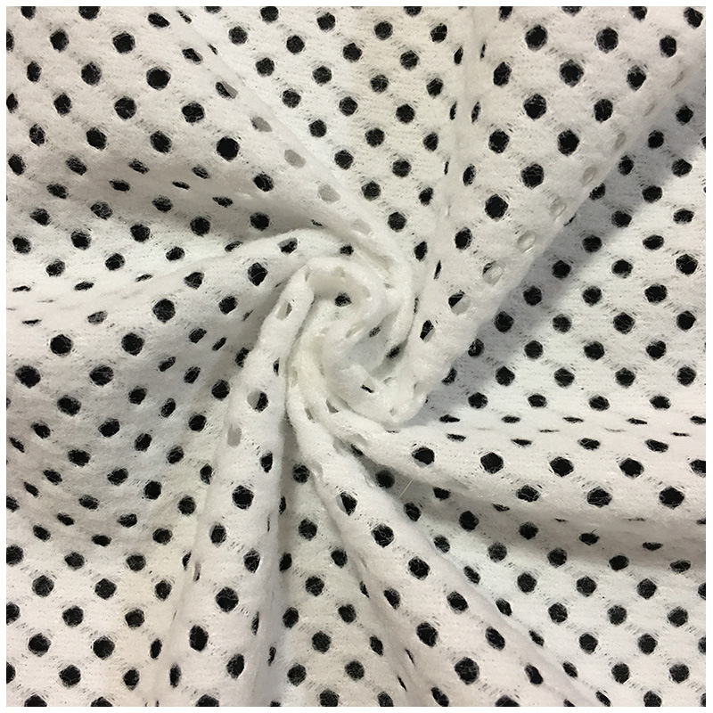 In stock hole fleece cloth hole brushed cloth sports casual wear helmet round hole warp knitted hole fleece fabric