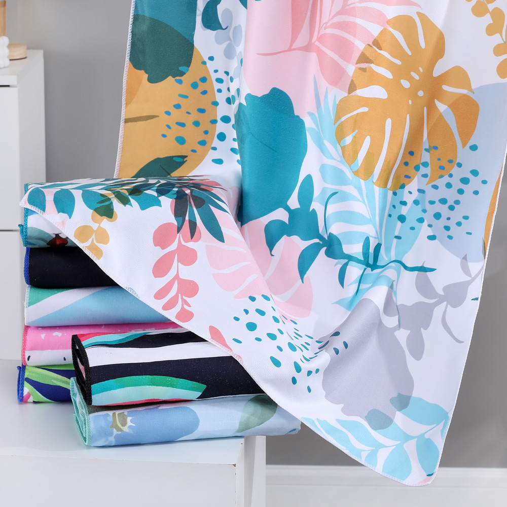 Picture of Spot wholesale microfiber beach towel foreign trade digital heat transfer easy absorbent swimming shawl printing bath towel