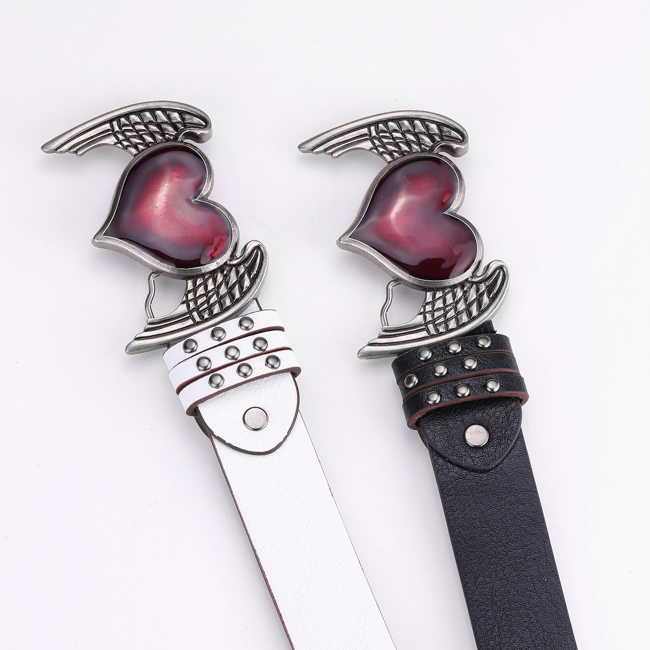 Pink Heart Wings Y2K Belt Women's Heart Jeans Belt Ethnic Style Stylish Retro Hip-Hop Belt