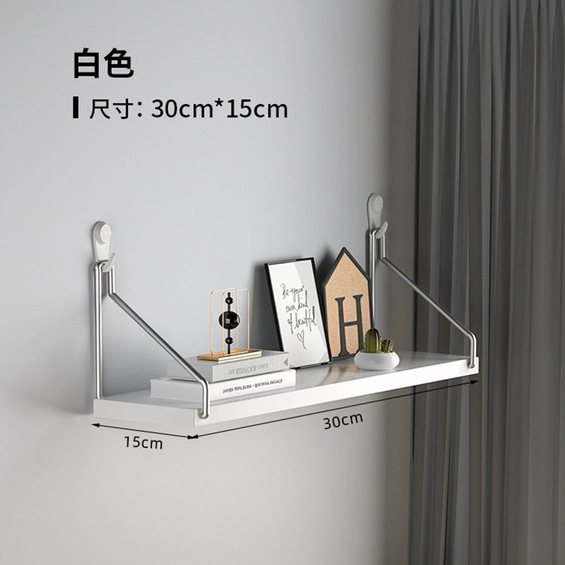 Picture of No-Drill Wall-Mounted Wrought Iron Living Room Entrance Wall Decoration Bedroom Wall Bookshelf Single Shelf Wall Storage Rack