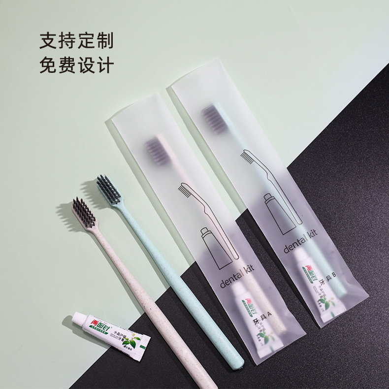 Picture of Hotel disposable toothbrush soft hair toiletries set homestay soft film Straw comb shampoo slippers wholesale