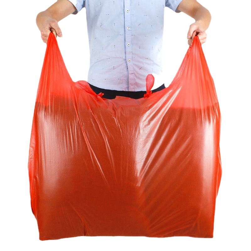 Premium Bag Red Thickened Large Vest Plastic Bag Home Textile Clothing Quilt Packaging Bag Portable Storage Convenient Bag