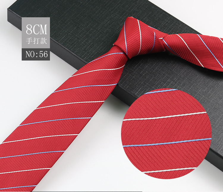 Picture of Men's Tie Business Shirt Stripesd Security Professional Formal Wear Wholesale Plus Logo Manufacturer 8cm Hand-Made