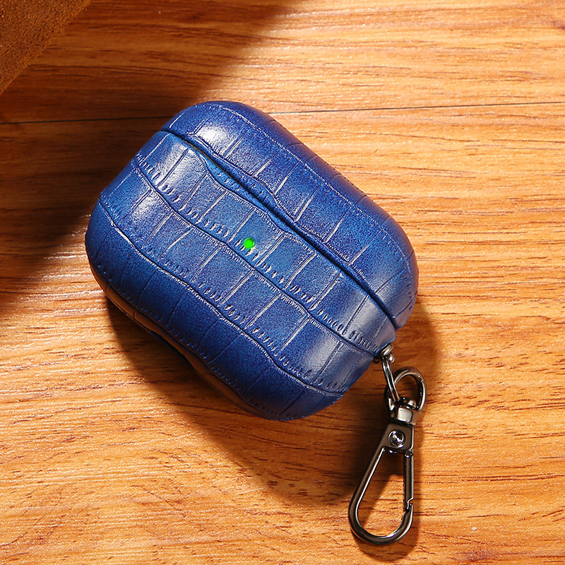 Picture of For Airpods leather case PU crocodile pro protective shell 2 generation Apple wireless Bluetooth headset cover