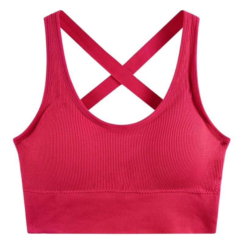 Hot Girls Sexy Beautiful Back Knitted Small Camisole Women's Inner Wear Summer Short Bottoming Sleeveless Top with Chest Pad Trendy